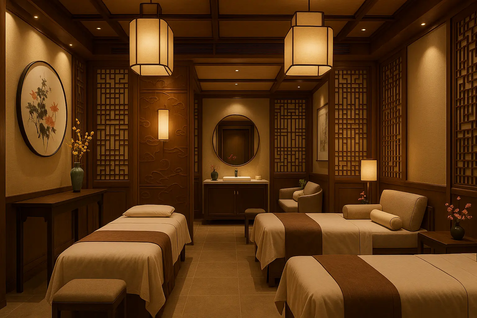 Chinese luxury salon interior